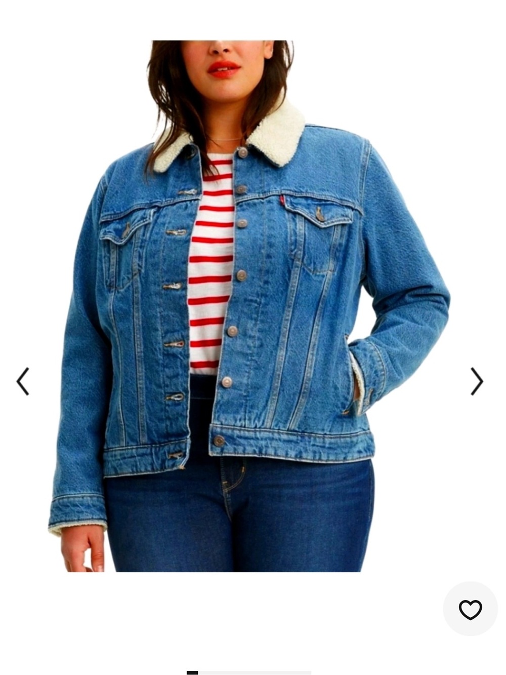 Levi's Blue Denim Sherpa-Collar Trucker Jacket size 2X